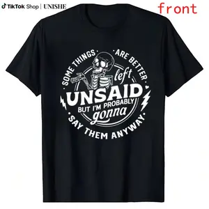 Skull Graphic T-Shirts with Witty Slogans and Vintage Vibes