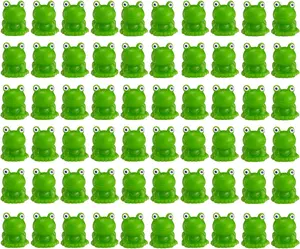 100pcs Mini Frog Statues – Resin Mini Frogs, Fairy Garden Moss Landscape Decorations, Suitable for Outdoor and Home Decor, Green