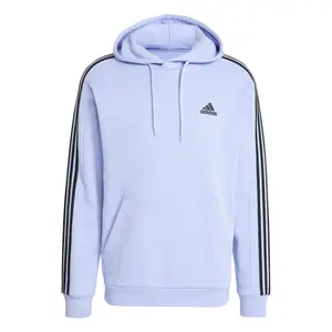 adidas Mens Essentials Fleece 3-Stripes Hoodie Casual Outerwear Casual - Blue adidas Mens Essentials Fleece 3-Stripes Hoodie Casual Outerwear Casual - Blue