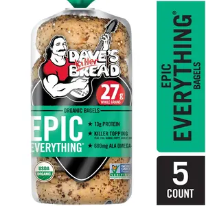Dave's Killer Bread Epic Everything Organic Bagels, 16.75 oz., 5 Ct  Baking