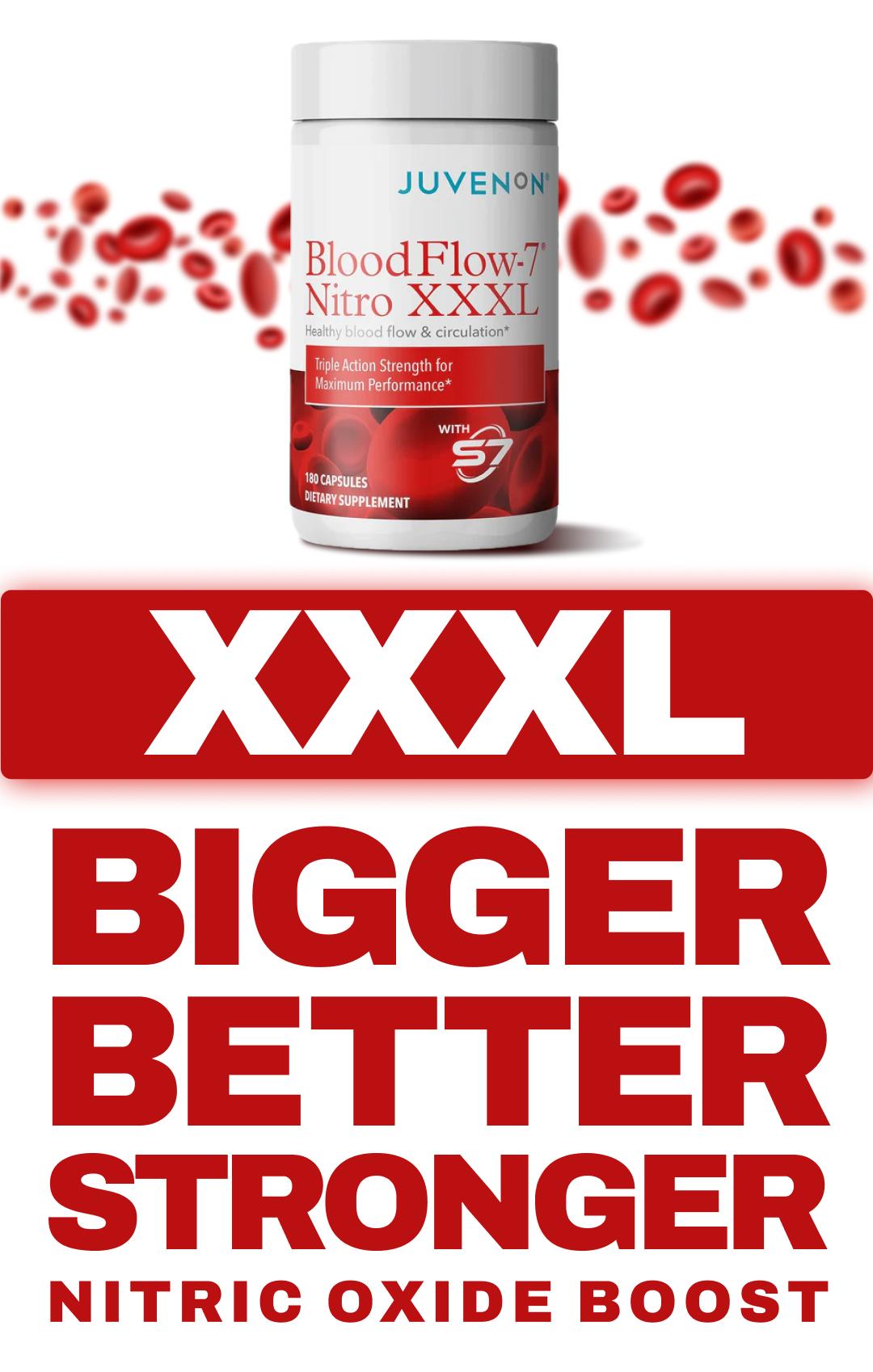 Juvenon BloodFlow-7 XXXL - Triple Action Nitric Oxide - Maximum Performance Dietary Supplement