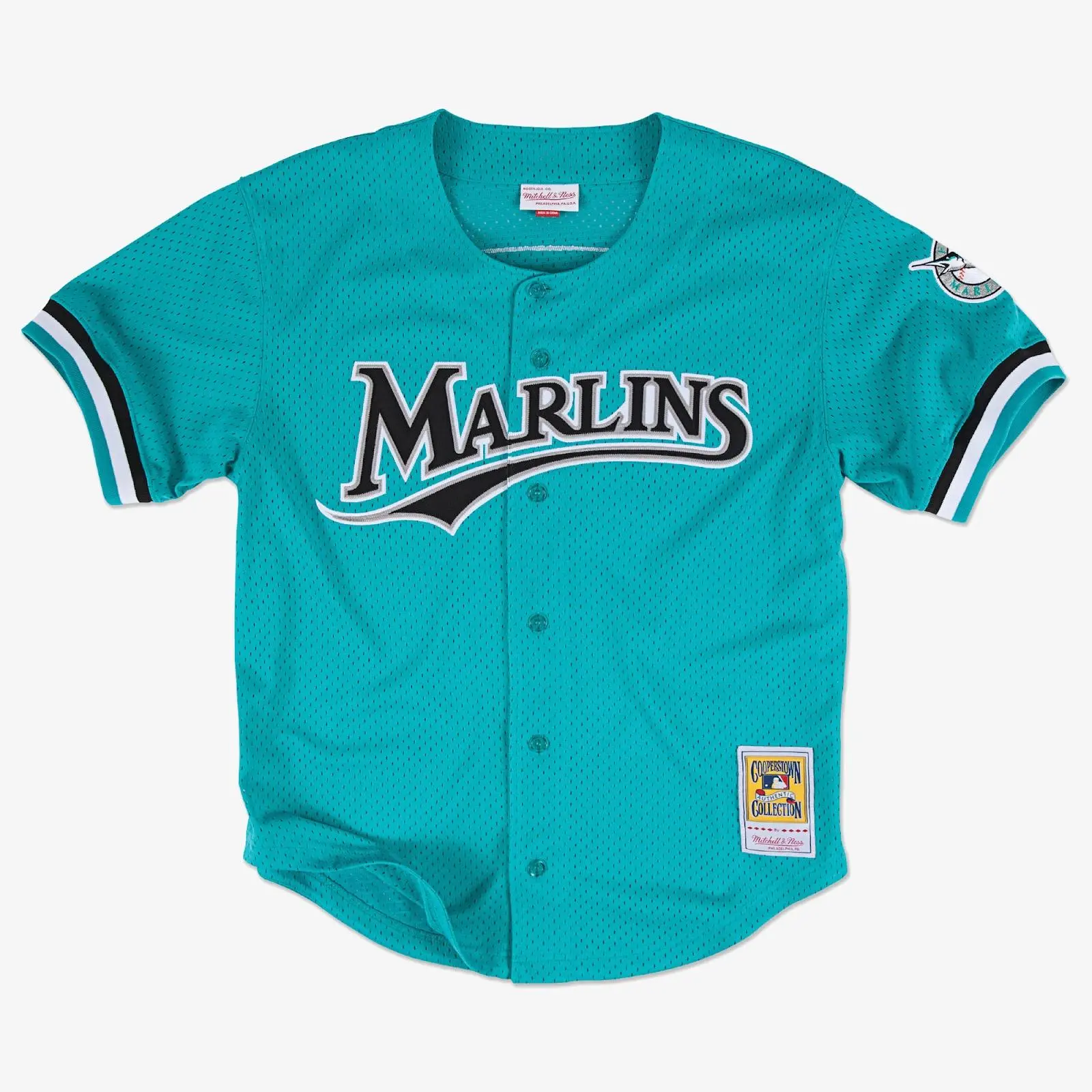 Mitchell & Ness Men's Andre Dawson 1995 Teal Florida Marlins Cooperstown Collection Baseball Jersey