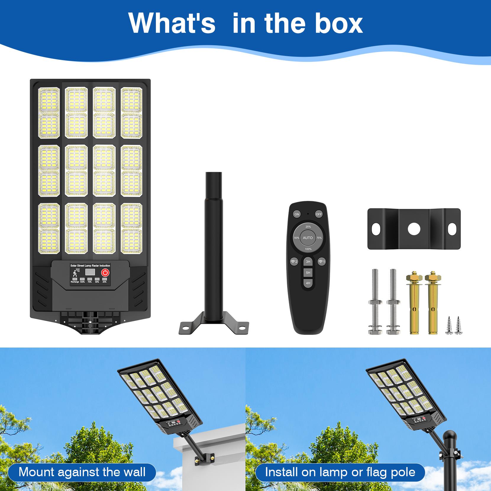 6Pack/2Pack Solar Street Lights Outdoor Waterproof,Wide Angle Solar Flood Light, LED Parking Light with Motion Sensor and Remote Control, Suitable for Street, Parking lot 6Pack/2Pack Solar Street Lights Outdoor Waterproof,Wide Angle Solar Flood Light, LED Parking Light with Motion Sensor and Remote Control, Suitable for Street, Parking lot