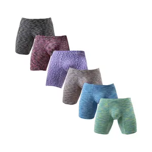 Mens Underwear No Ride Up Boxer Briefs Long Leg Underwear Low Rise Trunks with Pouch 4 or 6 Pack