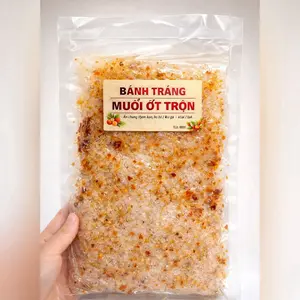 Spicy Garlic Chili Rice Paper 10.5oz - Bánh Tráng Sate Tỏi Siêu Cay 300g - Rice Paper with Garlic Hot Chili & Traditional Seasonings Ready to eat