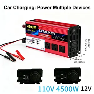 5000W Car Inverter with Cooling Fan – DC 12V Input, 110V AC Output for SUV, Van, Family Travel & Daily Commute