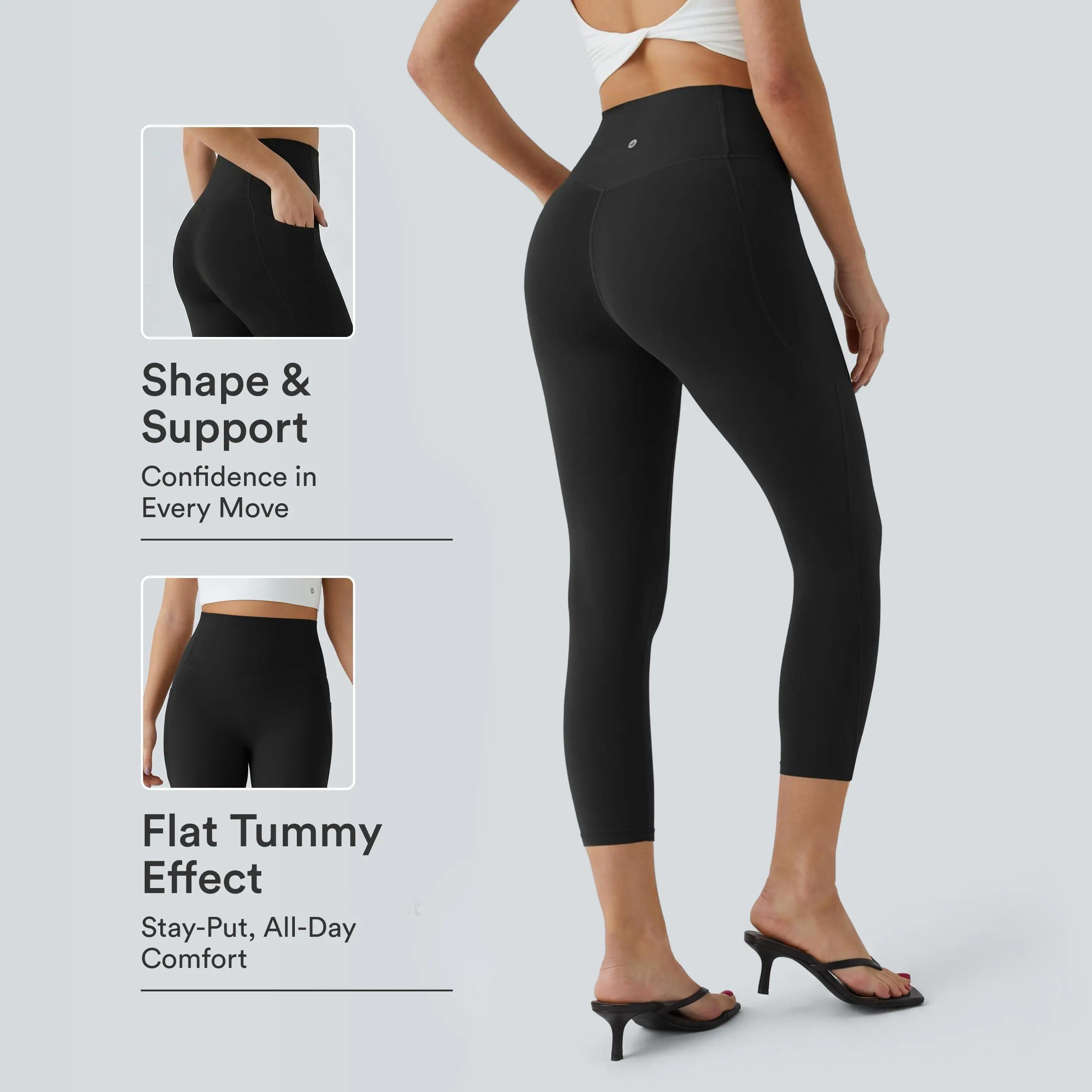 【Creator’s Pick】Halara UltraSculpt High Waisted Tummy Control Pocket Shaping Training Capri Leggings