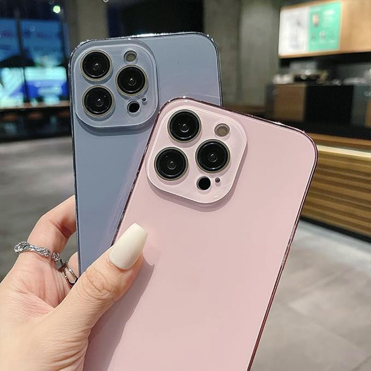 For iphone 17/16/15/14/13/12/11 Pro Max, High-End Original Color Anti-Fall Protective Phone Case, Smooth Crystal Glass Cover Full Camera Protective Large Window Lens Design Shockproof Phone Case For Both Boys and Girls