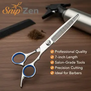 SnipZen 7 Inch Professional Salon Hair Cutting Thinner Shears Scissors Barber Stainless Steel with Ergonomic Handle for Precision Cuts