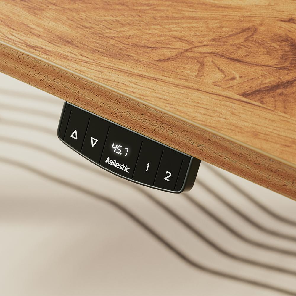 Agilestic 63 Inch Adjustable Electric Standing Desk,Morden Sit to Stand Desk,Computer Desk for Home Office Workstation,Oka/White/Black/Rustic Brown