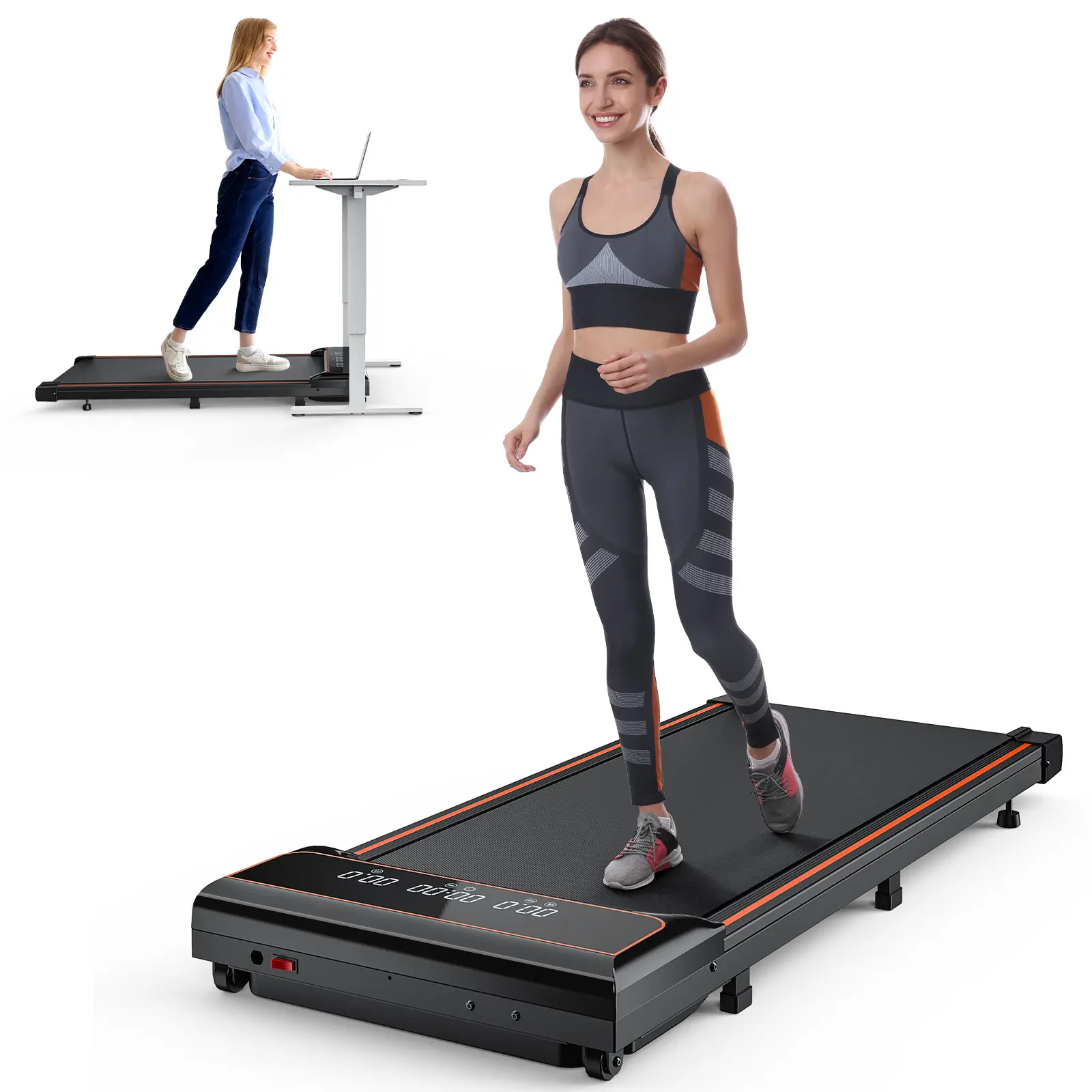 Compact Walking Pad, Portable Under Desk Treadmill with Adjustable Speed, Silent Motor for Home Office, Space-Saving Home Gym Equipment, Work Out, Walking Mat Treadmill, Quiet Run, Speed Adjust
