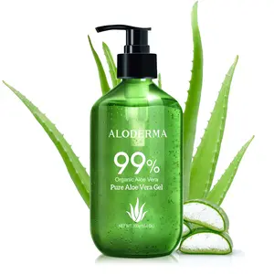 Aloderma Aloe Vera Gel Made within 12 Hours of Harvest with 99% Pure Organic Aloe Vera - Pump Bottle - Ideal for Face and Body, Soothing & Hydrating Sunburn Relief, Great for Scalp & Hair - 10.6oz