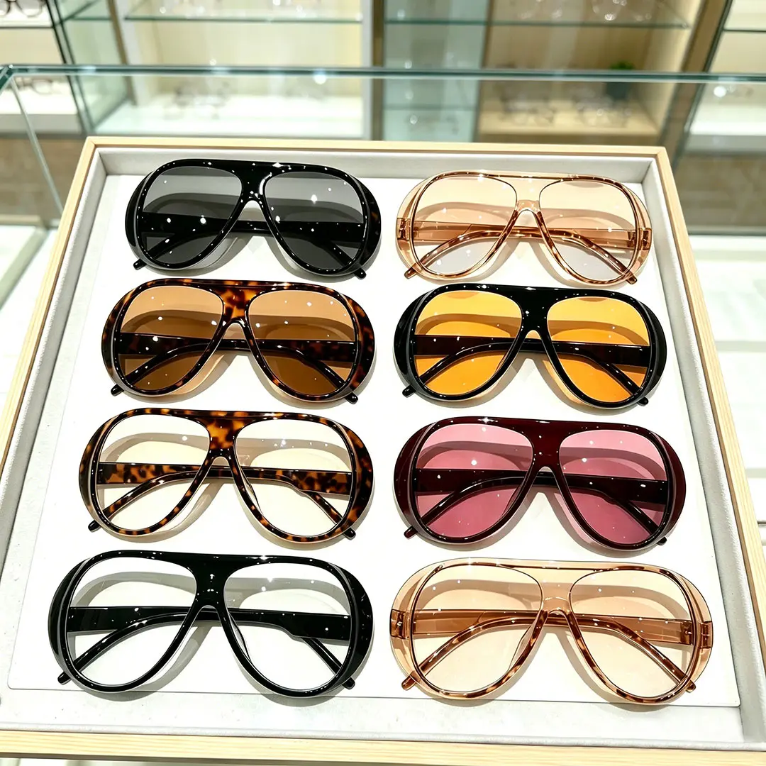 8 Pcs Oversized Unisex Sunglasses, New Arrival Retro Aviator Glasses for Men and Women, Men's and Women's Fashion Styling Accessories, Fishing, Outings, Driving, Parties, Gifts