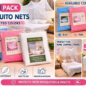 50 Pack Mosquito Nets – Assorted Color Mosquito Netting for Camping, Outdoor & Home Use