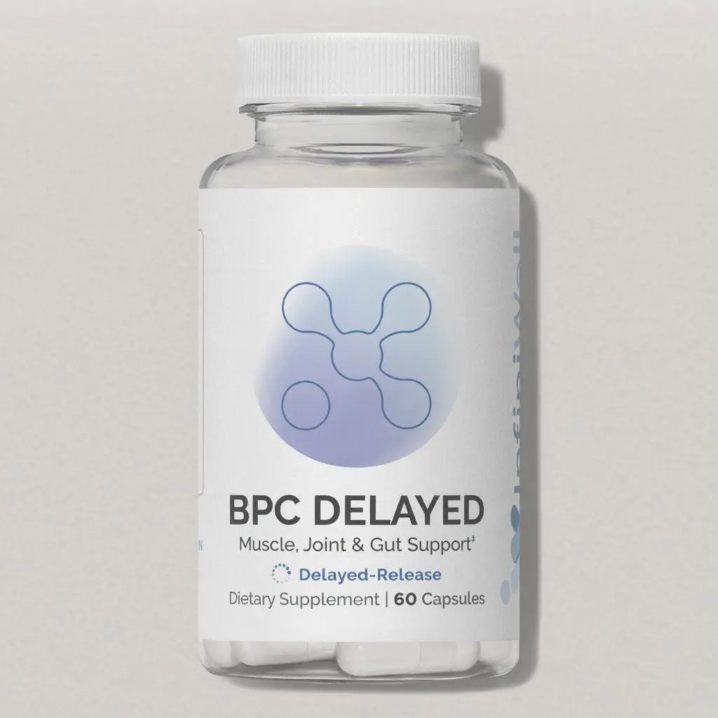 InfiniWell BPC Delayed Amino Acid Peptide Supplement, Pentadeca Short Chain Amino Acids for Joint, Soft Tissue & Digestive Support, Delayed Release Capsules Healthcare Fitness Dietary Edible Muscle