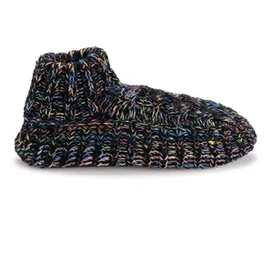 Women's Space-Dye Cabled Cuff Bootie Slipper Sock