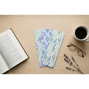Lavender Collection Florals Dots Plaids Double-Sided Laminated Bookmarks - Set #4 Includes 3 Bookmarks - 2x6 Rounded Corner Bookmarks