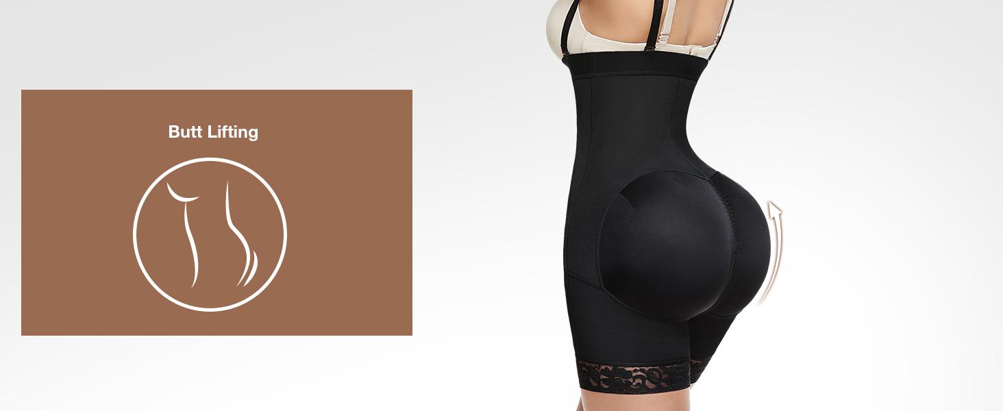 FeelinGirl Zippered Shapewear Tummy Control Butt Lifter  Shorts with Front Zipper and Removable Design Bodysuit BBL Womenswear Underwear Compression Lady Comfort
