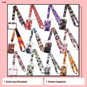 Demon Slayer anime phone strap card holder for work ID cards, student IDs, bus cards, hard badge anti-loss pendant