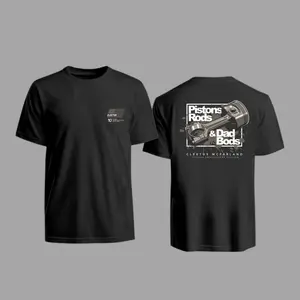 Cleetus McFarland Pistons Rods & Dad Bods T-Shirt – 10 Year Anniversary Edition, Engine Graphic Tee, Soft Cotton Blend, Unisex Black Gearhead Apparel, Epic Cleetus Fan Gift