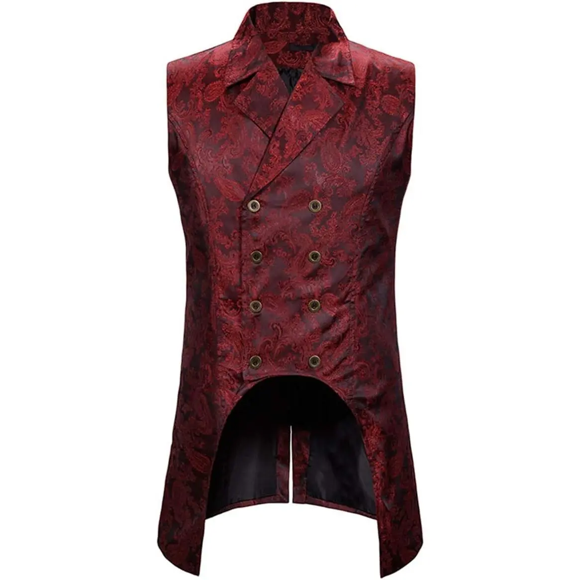 Mens Paisley Dress Vest Gothic Steampunk Waistcoat Floral Sleeveless Tailcoat Menswear Tops