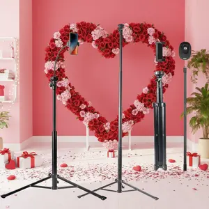 1.45M Offset Tube Tripod w/ 35CM Flexible Hose & Phone Clamp - Fully Adjustable for Selfies/Live Streaming/Short Videos - Travel-Friendly & Universal Compatibility - Valentine's Day Gift Idea SuperBowl