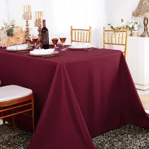 60"x120" Seamless Rectangular Premium Polyester (240 GSM) Tablecloth - Burgundy (1pc)