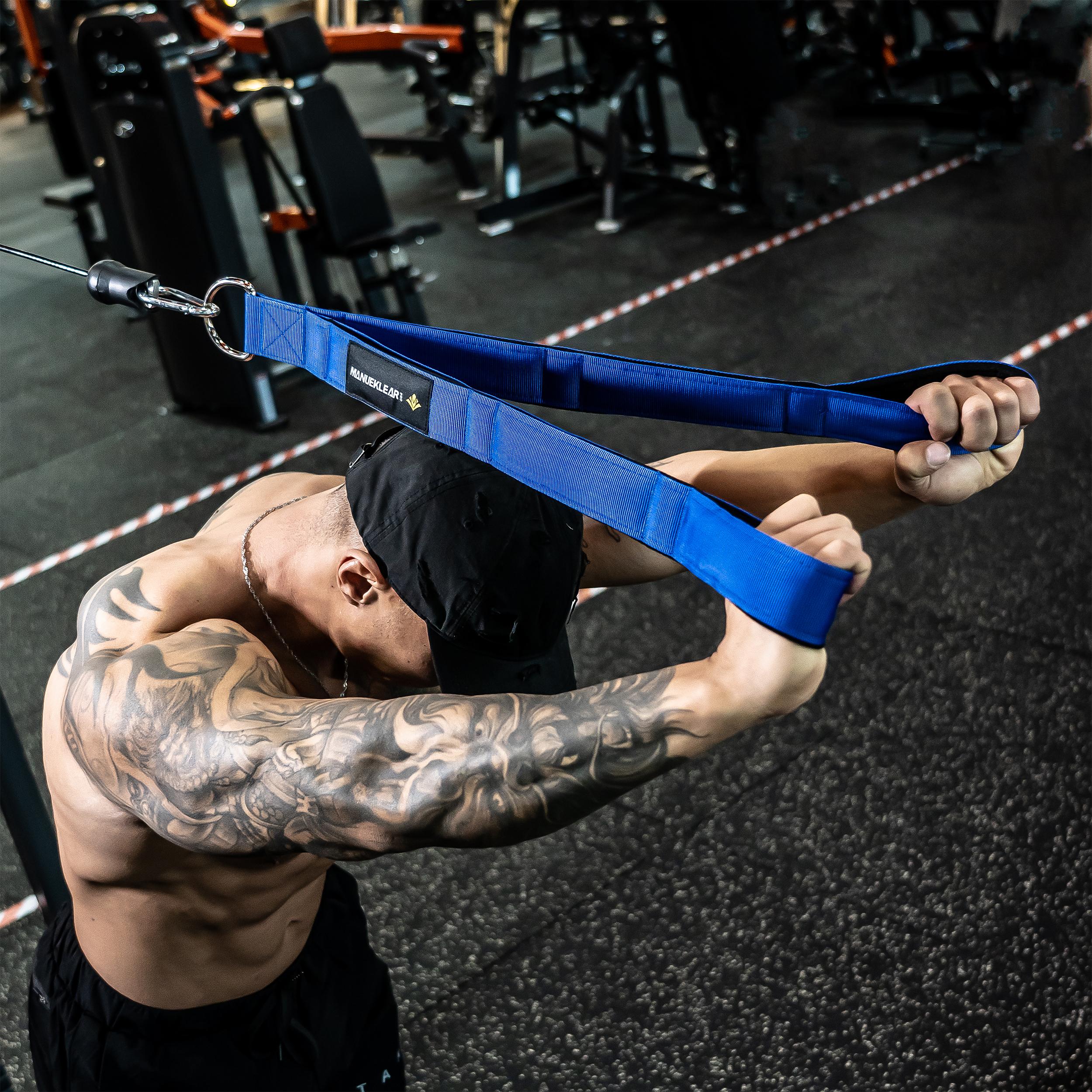 MANUEKLEAR Tricep Rope Cable Attachment Handles, Greater Range of Motion, Tricep Pull Down Rope for Push Downs, Crunches, Facepulls for Professional Gym