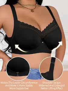 Women’s Comfor Plus Size Full Coverage Minimizer Bra，Seamless U-back, wide support Underwire Support for preventing sagging, Elegant Breathable everyday T-shirt bra