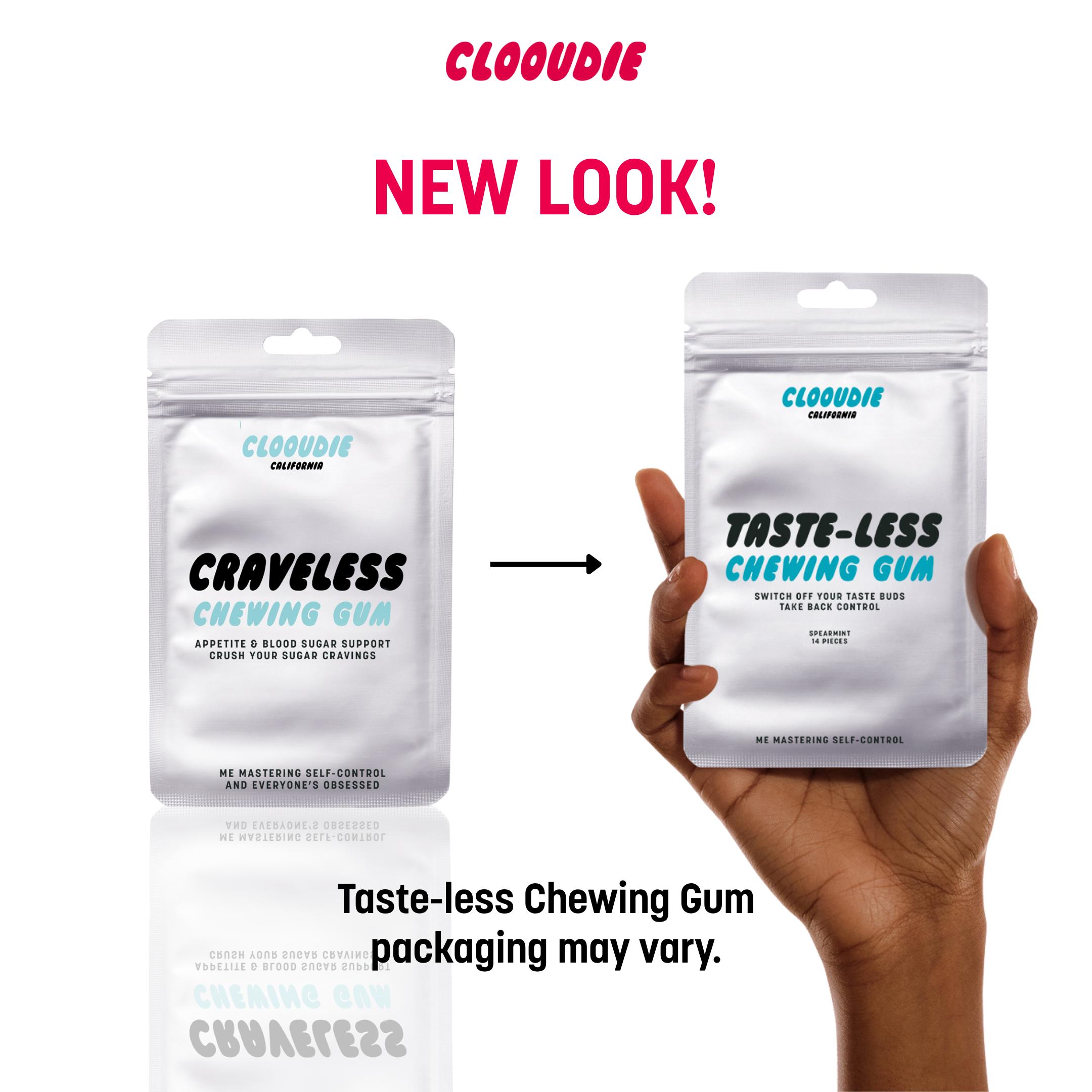 Clooudie Taste-less Chewing Gum (Buy 2 for the price of 1), 14 Gum, Reduce Sweet Signal, Helps With Eating Healthy, Help With Bloating, Gymnema Sylvestre, Vegan Clooudie Taste-less Chewing Gum (Buy 2 for the price of 1), 14 Gum, Reduce Sweet Signal, Helps With Eating Healthy, Help With Bloating, Gymnema Sylvestre, Vegan