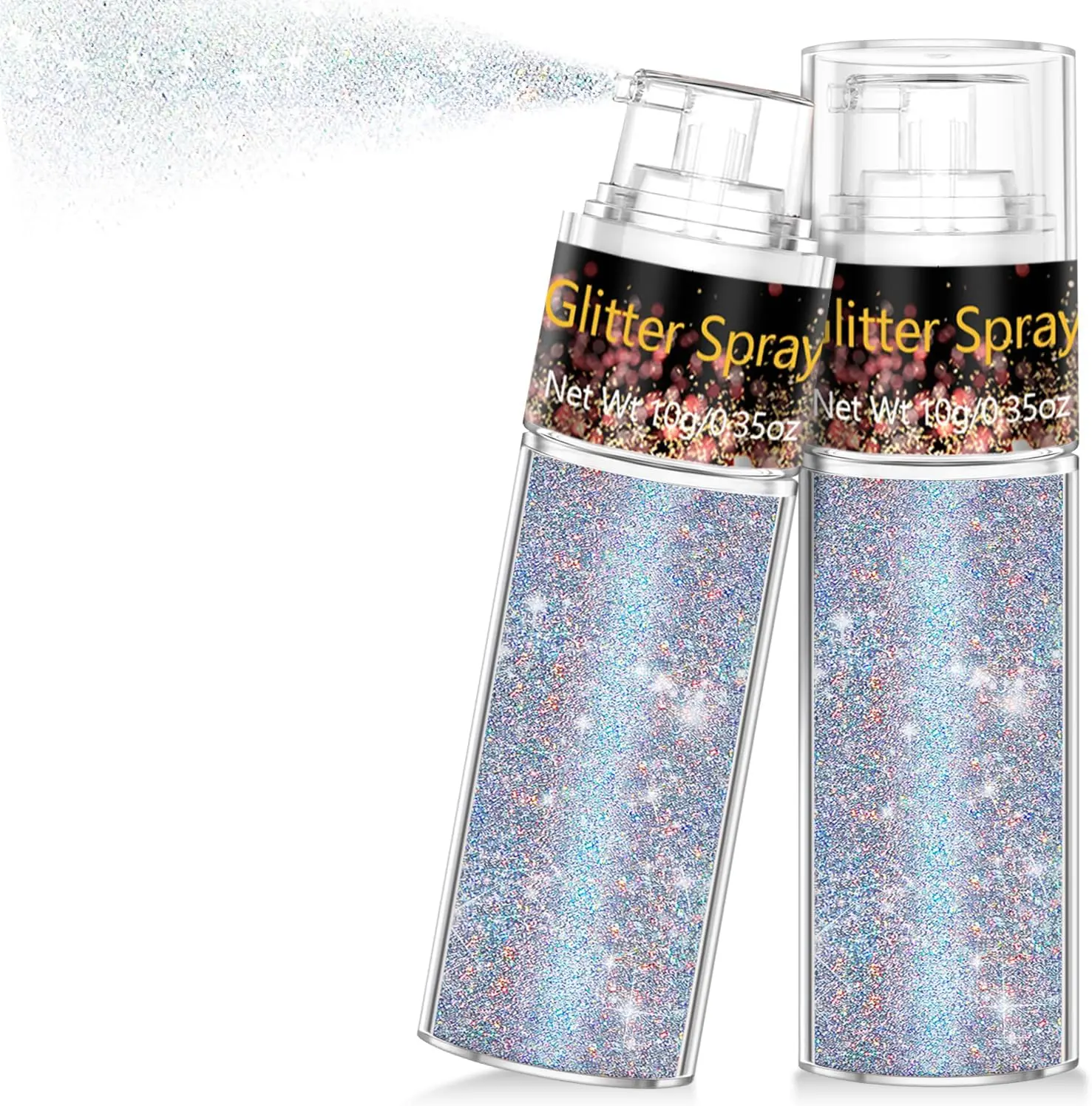 Hair and Body Glitter Spray, 1PC Glint-Rainbow Glitter Hairspray Dry Powder Makeup for Clothes, Festival Rave Loose Sparkle Powder,Holographic Ultra Fine Glitters for 4th of July Accessories