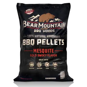 Bear Mountain All Natural Mesquite BBQ Pellets w/Robust Smoky Flavor, 33 Pounds