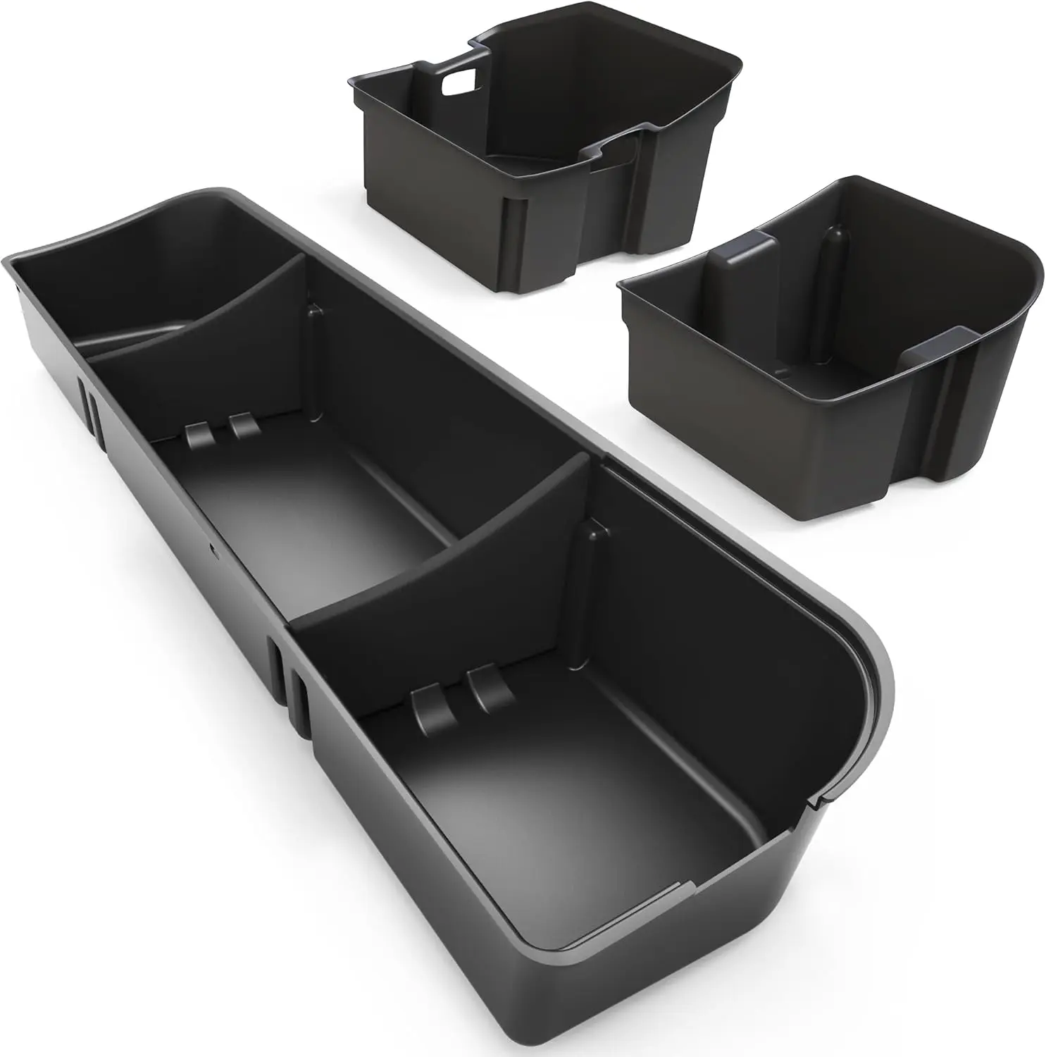 OEDRO Under Seat Storage Fit for 2015-2025 Ford F-150 F150 SuperCrew/Crew Cab, 2017-2024 F-250/F-350/F-450/F-550 Super Duty, Upgraded Rear 3-in-1 Truck Organizer Underseat Storage Box