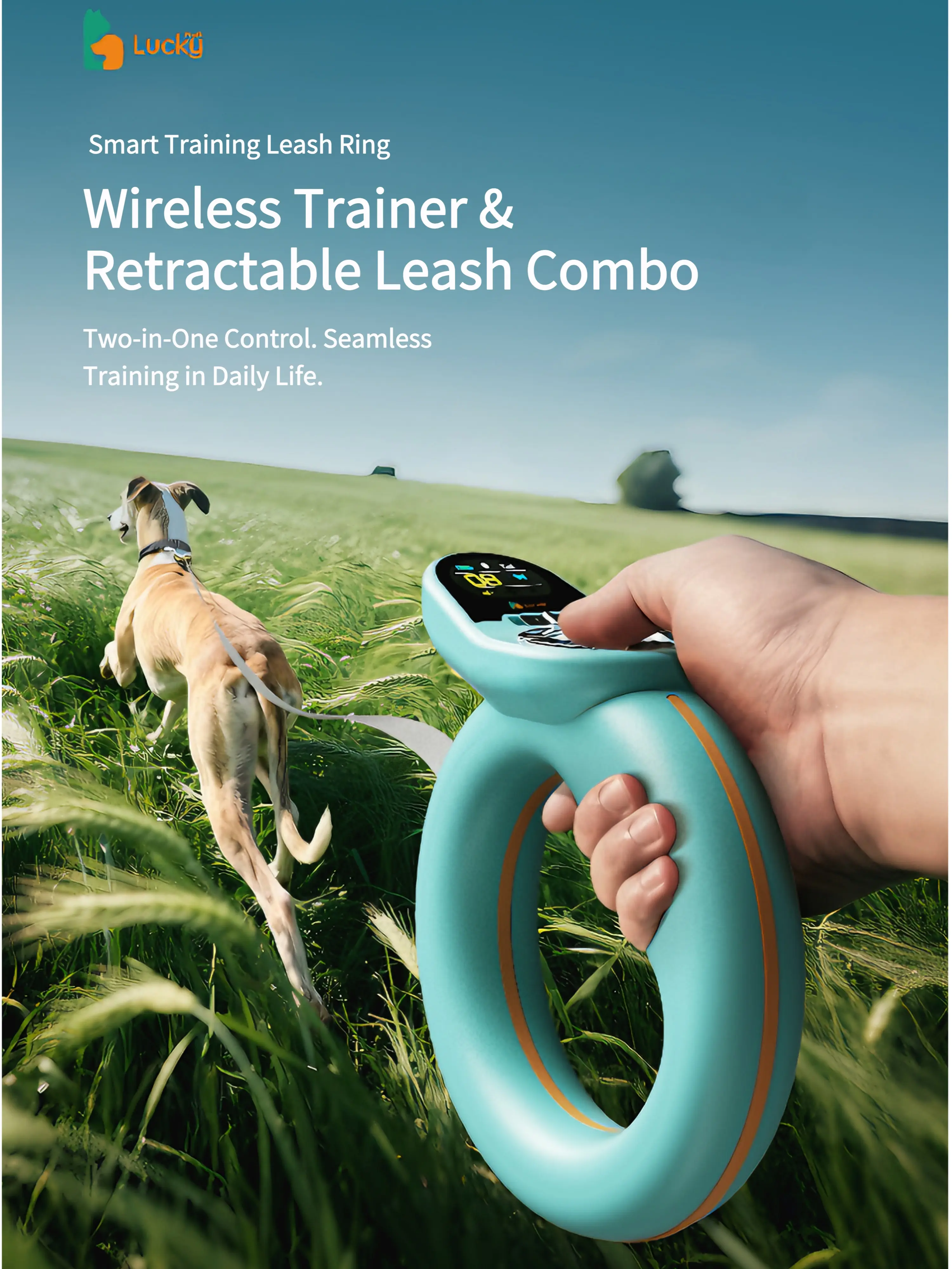 Luckymyth Dog Training Collar 3200FT Dog Training Behavior Aid, Remote IP67 Waterproof with 4 Training Modes Magnetic charging