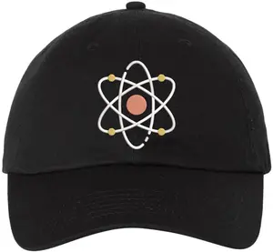 Atom Symbol Embroidered Dad Hat | Science Physics Chemistry Geek Baseball Cap for Scientists