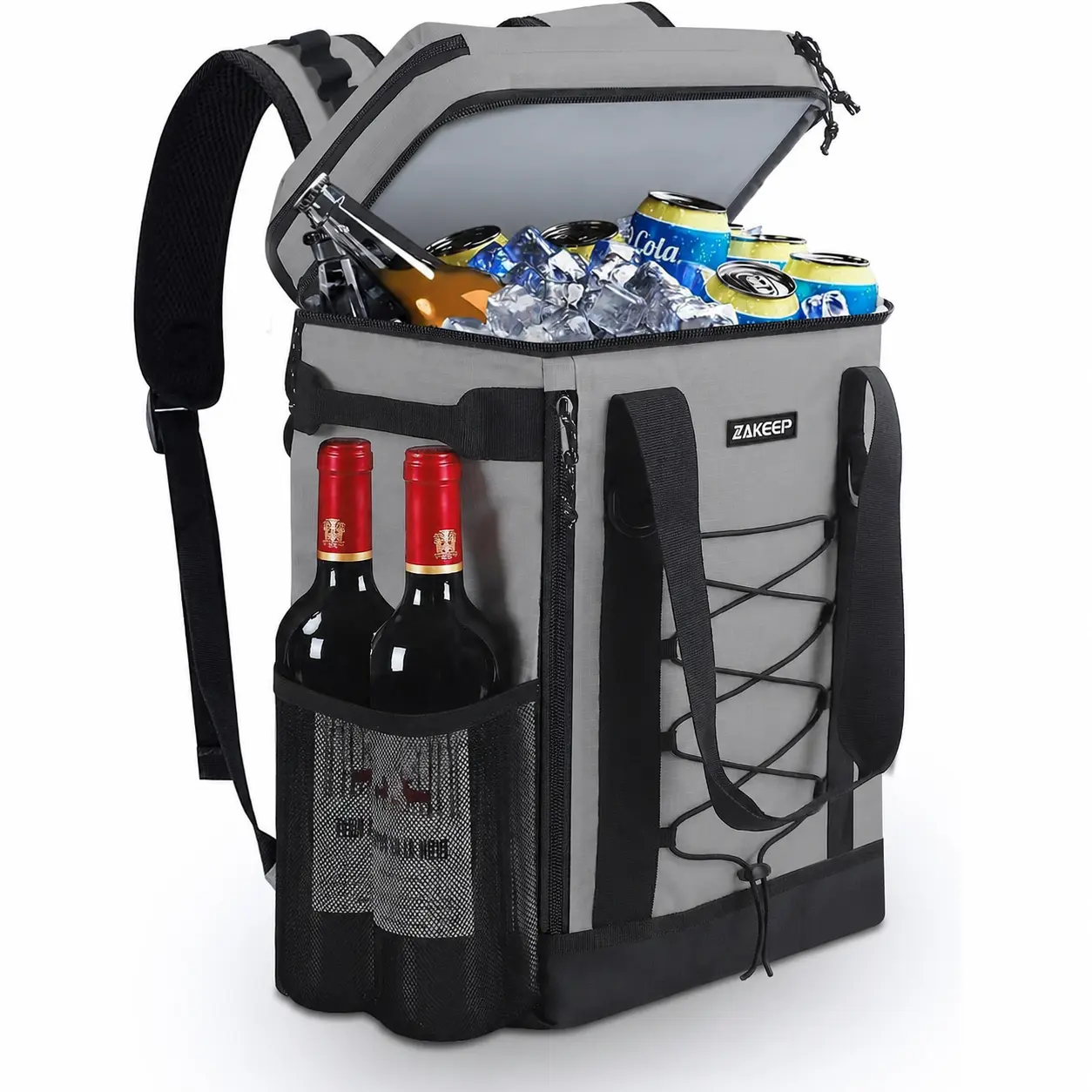 Cooler Backpack, 36 Cans Multifunctional Leakproof Cooler Backpack with Padded Top Handle, Mesh Pocket for Camping BBQ Lunch Picnic Hiking Fishing,Waterproof Ice Box Thermal Bag