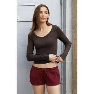 John Galt Women's Burgundy Summer Thermal Shorts