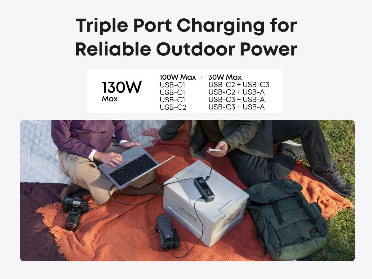 #SummerVibes Anker Portable Laptop Power Bank with Built-In Cables, 25,000mAh High-Capacity Battery, Fast Charging for 4 Devices, Ideal for Office and Trips, Compatible with iPhone 17/16, MacBook, Galaxy, and More