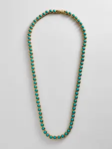 Nina Semi-Precious Necklace - Gold/Turquoise
