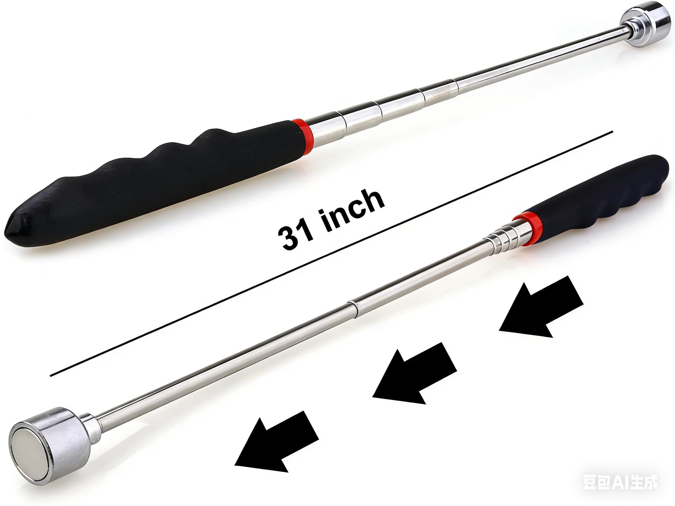 Telescoping Magnetic Pickup Tool with an Extra Strong Magnetic Stainless Steel Magnet Stick Extendable up to 30in Non-Slip Rubber Handle Rust Proof and Corrosion Resistant for Refrigerator Side Gap