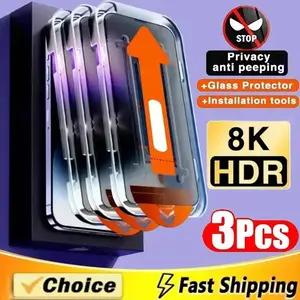 Oleophobic Coating Dust Free Installation Privacy Screen Protector For iPhone 13 11 12 14 15 16 Pro Max XS X XR 17 15 Plus Glass