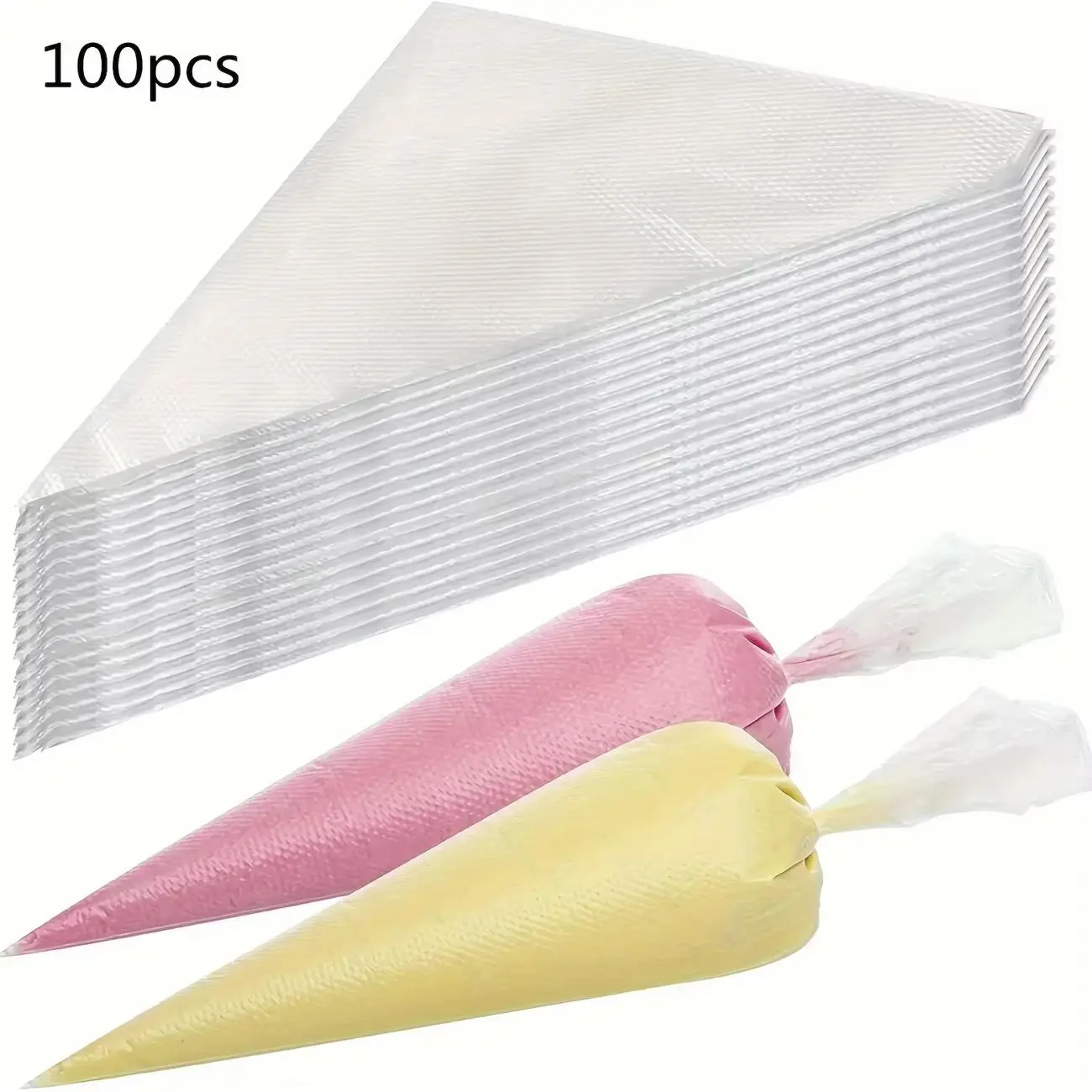 100 Piece Pastry Bags, Super Leak-Proof Icing Piping Bags, Cake Decoration, Baking, Frosting, Crafts, Baking Supplies, Baking Accessories, Durable and Food Safe, Pastry Decorating Tools