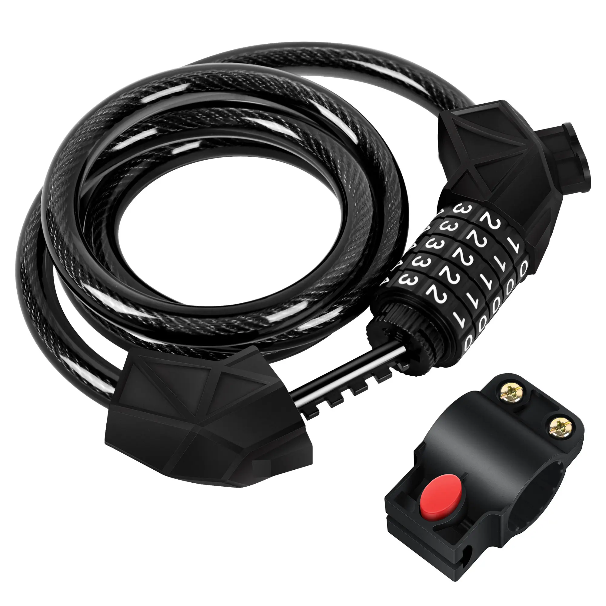 NO MORE BIKE THEFT!  5-Digit Anti-Theft Bike Lock Keep Your Bike SAFE Anywhere!  Heavy-Duty Password LockAnti-Theft 5-Digit Resettable Bike Lock! Scratch-Proof & Portable w 5-Digit Resettable Heavy-Duty Lock + Mount Included
