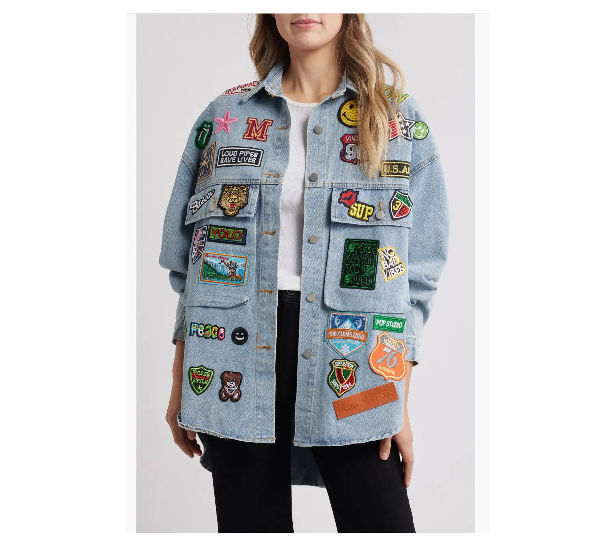 NIKKI LUND Thora Patch Denim Jacket