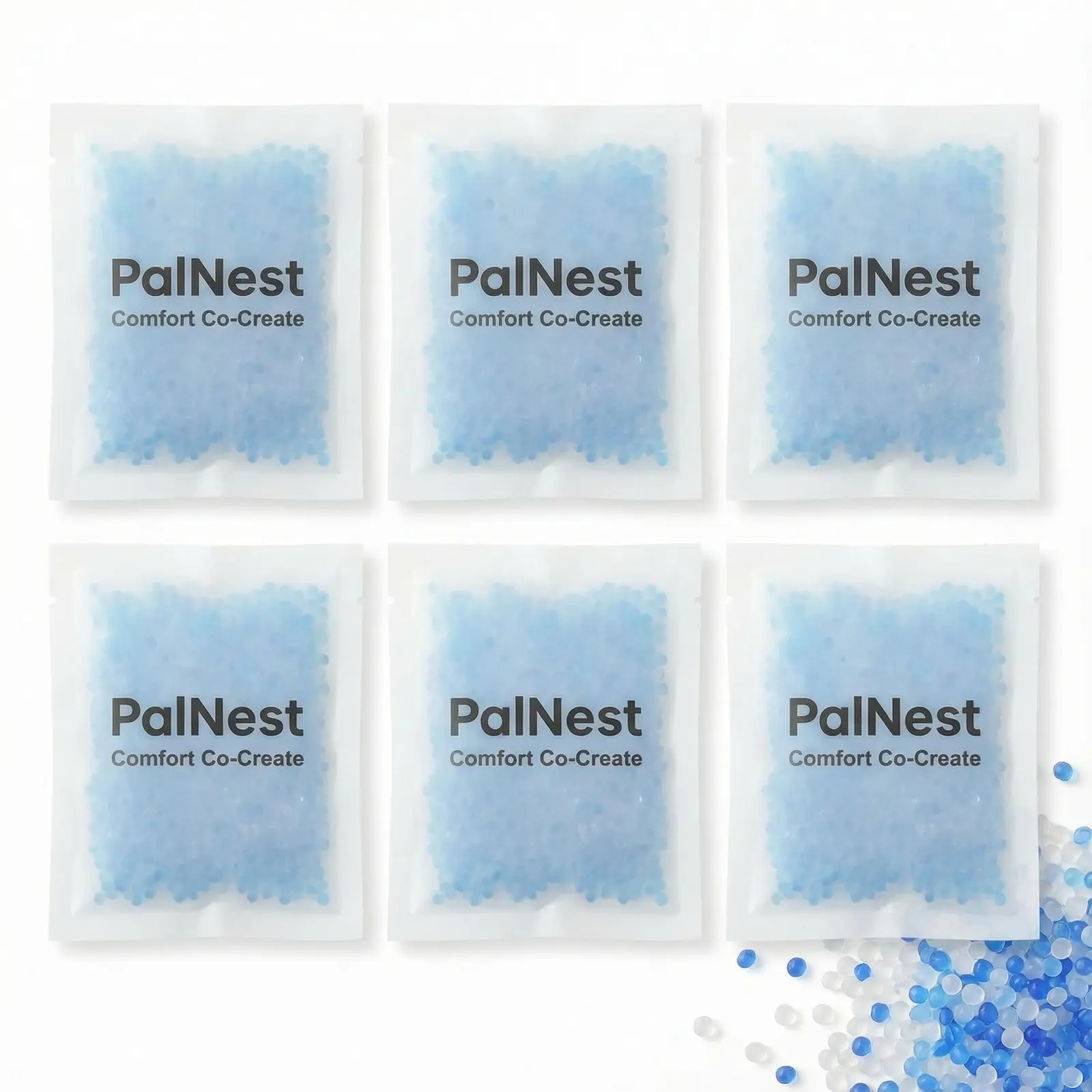 PalNests Food Grade Silica Gel Desiccant Sachets (20g, 8.5x7cm) - 6-Pack Double-Layer Cobalt Chloride-Free Color Indicator Moisture Absorb Bags, PalNests Feeder Fit, Easy Storage, Long-Lasting Protection, Boosts Pet Food Freshness, Replace Every 2wk, 8.5,