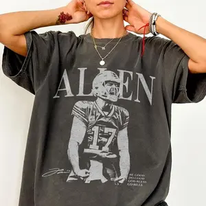 Josh Allen Buffalo Football T-Shirt | Vintage Comfort Colors Retro Rap Tee | Game Day Graphic Shirt for Men & Women | Buffalo Sports Gift