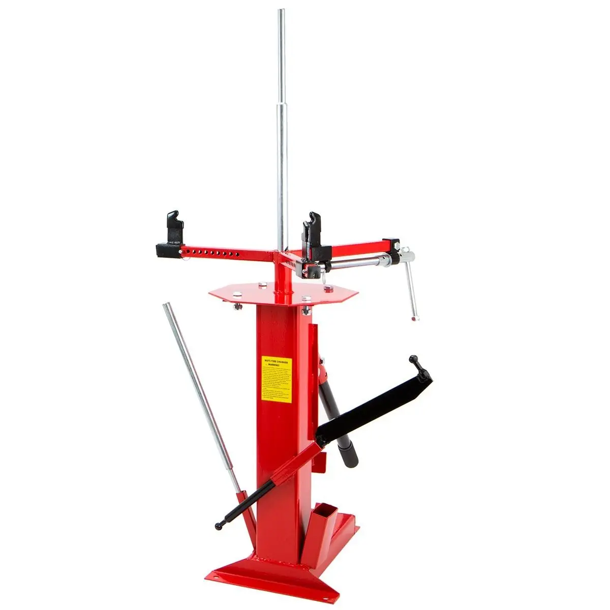 Stark Manual Multifunction Tire Changer, Heavy Steel Construction, Portable, Ergonomic, Adjustable Sliding Jaw Clamps, Red Painted Surface for 4"-16.5" Auto Car Wheels