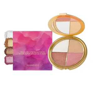 Eye & Cheek Palette - Eyeshadow and Highlighter Makeup, Face Highlighter Palette for Women, Multitasking Blush, Highlighting Eye & Cheek Palette, 4-In-1Makeup Palettes Kit concealer palette