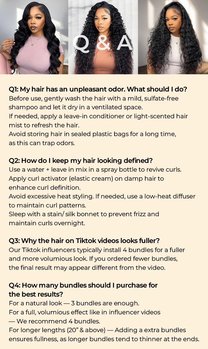 [Wequeen] Vacation Friendly Deep Wavy Hair Bundles with Free Perm Rods Flipover Quick Weave Sew in Brazilian Viral Human Hair Bundles