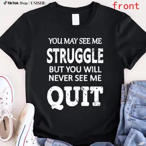 Men & Women’s Casual Cotton Tee with Workout Motivational Saying and Short Sleeves